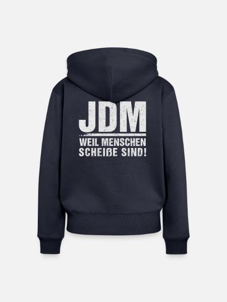 JDM Menschen scheiße - Frauen Premium Bio Zip Hoodie - Navy
