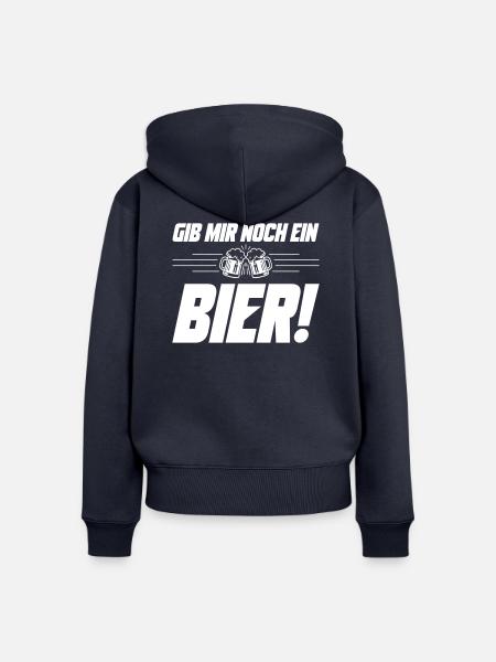 Noch ein Bier Spruch - Frauen Premium Bio Zip Hoodie - Navy