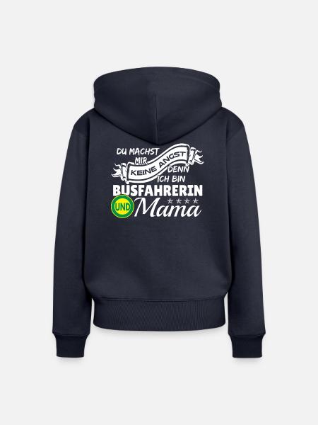Ich bin Busfahrerin und Mama - Frauen Premium Bio Zip Hoodie - Navy