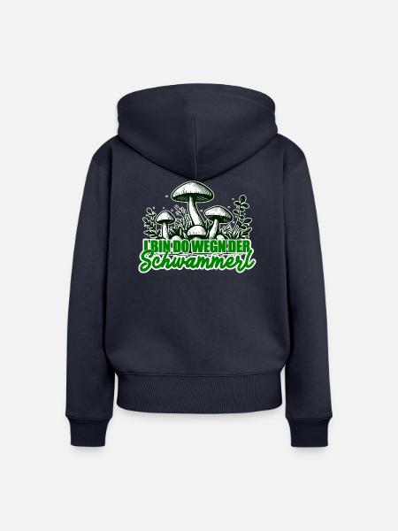 Pilzsammler Lustiger Spruch - Frauen Premium Bio Zip Hoodie - Navy