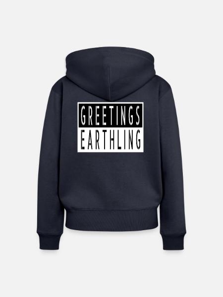 spaceship bday area51 statement memes - Frauen Premium Bio Zip Hoodie - Navy