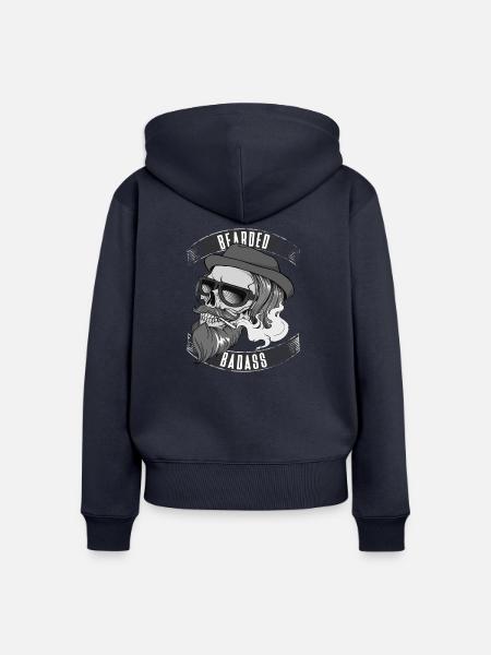 BBAwTransparentBack - Frauen Premium Bio Zip Hoodie - Navy
