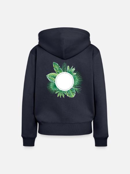 tropisches Design - Frauen Premium Bio Zip Hoodie - Navy