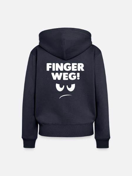 FINGER WEG - Frauen Premium Bio Zip Hoodie - Navy