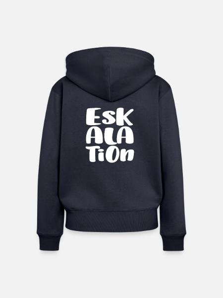 ESKALATION - Frauen Premium Bio Zip Hoodie - Navy