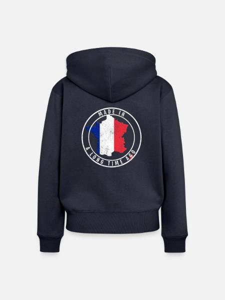 Made in France - Frauen Premium Bio Zip Hoodie - Navy