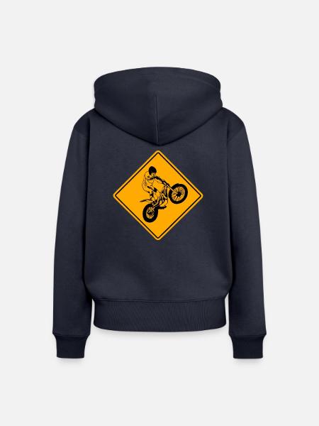 Trial Road Sign - Frauen Premium Bio Zip Hoodie - Navy