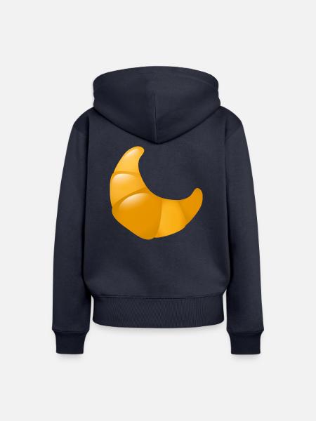 Smiley Croissant - Frauen Premium Bio Zip Hoodie - Navy