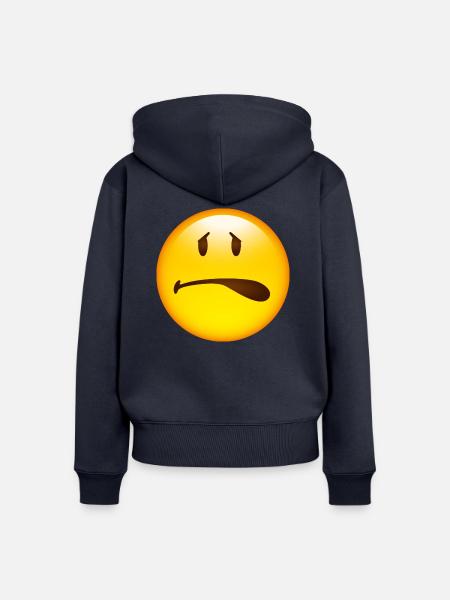 Smiley fear - Frauen Premium Bio Zip Hoodie - Navy