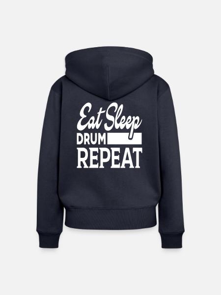 Eat Sleep Drum Repeat - Frauen Premium Bio Zip Hoodie - Navy