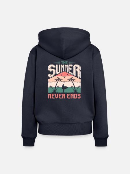 The Summer never Ends - Frauen Premium Bio Zip Hoodie - Navy