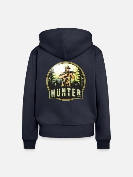Hunter der Jäger - Frauen Premium Bio Zip Hoodie - Navy