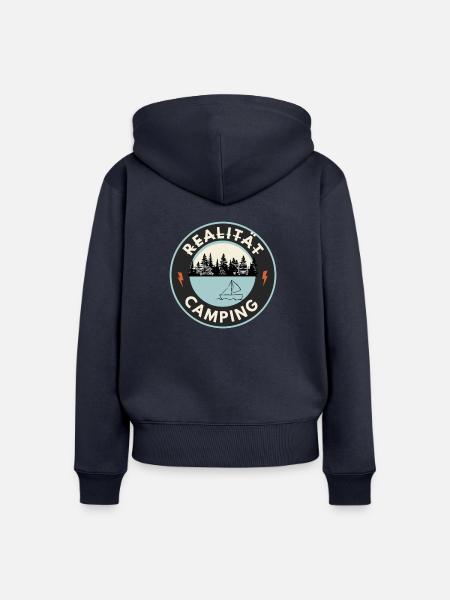 Realität Camping - Frauen Premium Bio Zip Hoodie - Navy