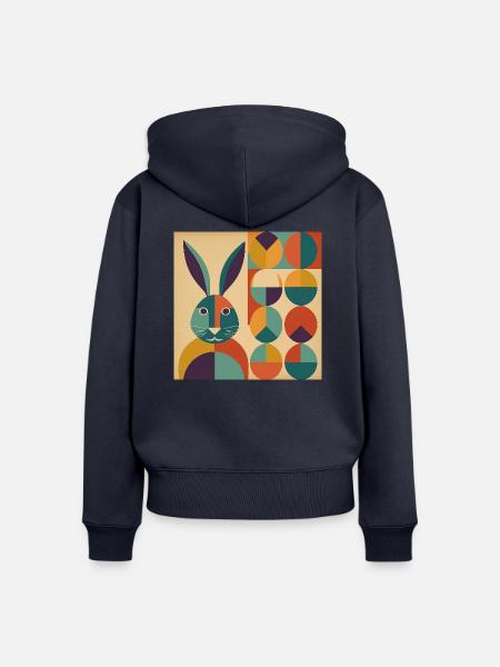 Osterhase No.08 - Frauen Premium Bio Zip Hoodie - Navy