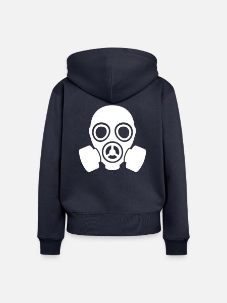 gasmaske - Frauen Premium Bio Zip Hoodie - Navy