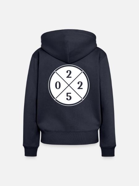 2025 Jahr - Frauen Premium Bio Zip Hoodie - Navy