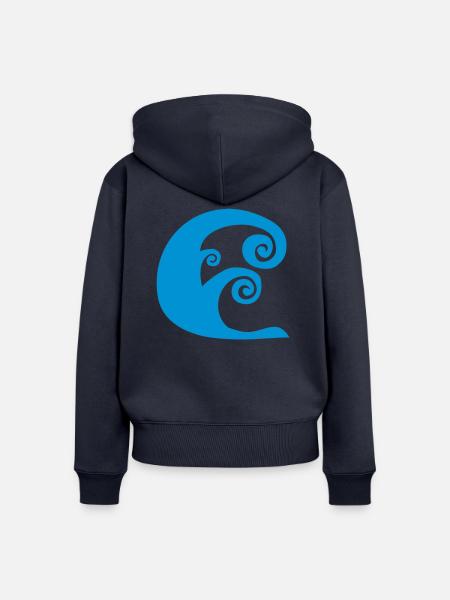 Wellen - Frauen Premium Bio Zip Hoodie - Navy