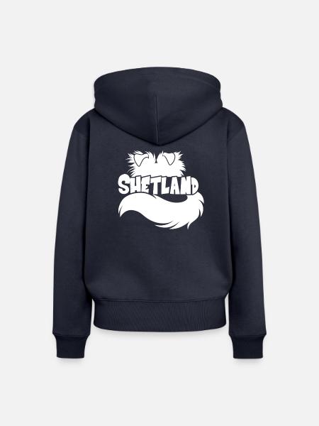 Abbildung Shetland - White - Frauen Premium Bio Zip Hoodie - Navy
