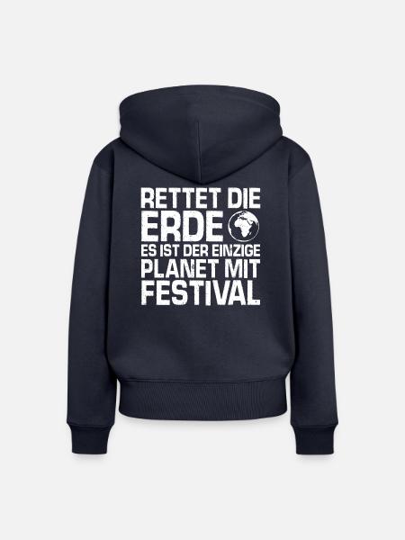Festival -Rettet die Erde - Frauen Premium Bio Zip Hoodie - Navy