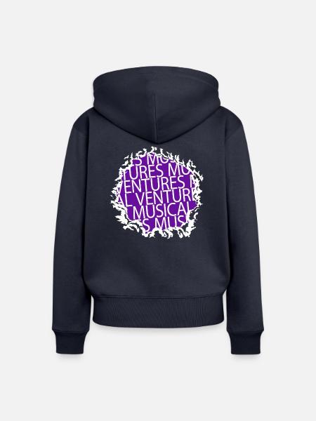 funny sayings bold explorations - Frauen Premium Bio Zip Hoodie - Navy