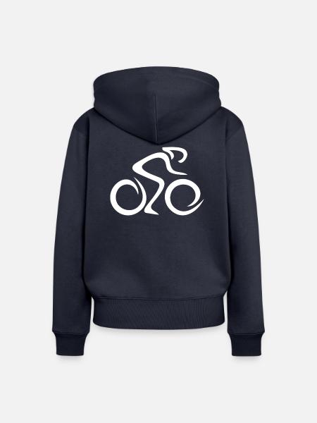 Cycling - Frauen Premium Bio Zip Hoodie - Navy