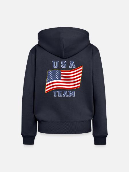 Team USA - Frauen Premium Bio Zip Hoodie - Navy