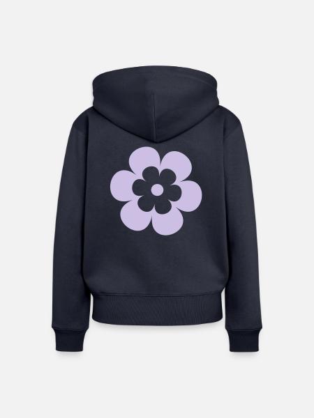 Spring_flower - Frauen Premium Bio Zip Hoodie - Navy