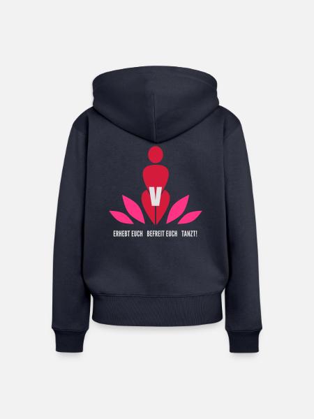 One Billion Rising - Logo - Frauen Premium Bio Zip Hoodie - Navy