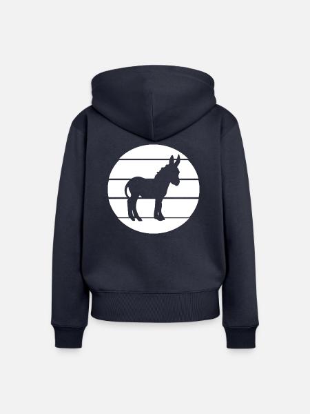 Donkey Esel - Frauen Premium Bio Zip Hoodie - Navy
