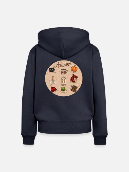 Autumn - Frauen Premium Bio Zip Hoodie - Navy