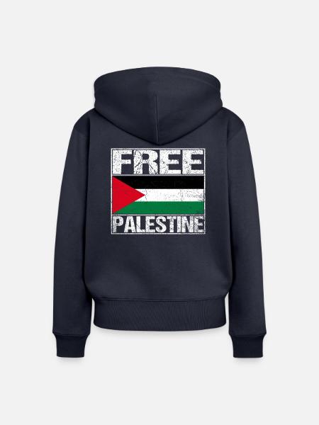 Free Palestine Flagge - Frauen Premium Bio Zip Hoodie - Navy