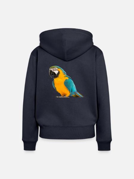 Bunter Papagei - Frauen Premium Bio Zip Hoodie - Navy