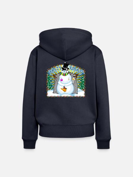 Nasty XMas - Frauen Premium Bio Zip Hoodie - Navy
