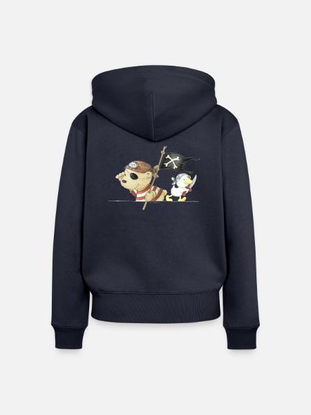 PP_Pirat_05 - Frauen Premium Bio Zip Hoodie - Navy