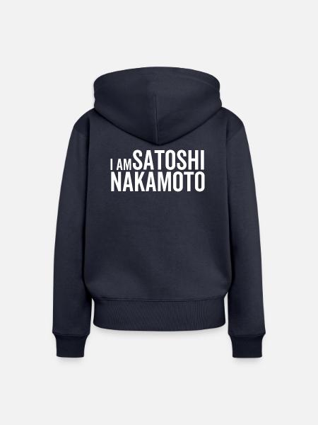 Ich bin Satoshi Nakamoto - Frauen Premium Bio Zip Hoodie - Navy