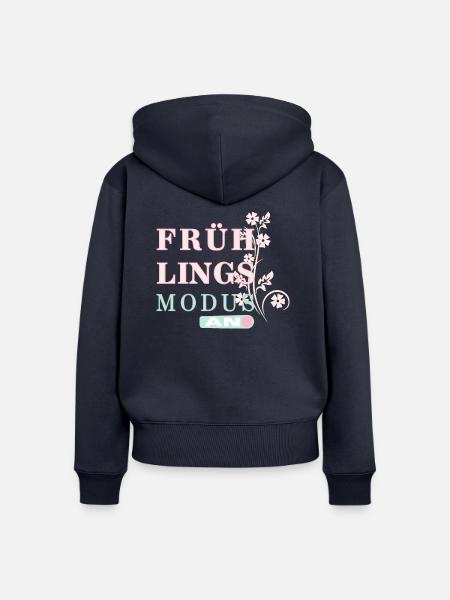 Frühlingszeit - Der Frühling ist da! - Frauen Premium Bio Zip Hoodie - Navy