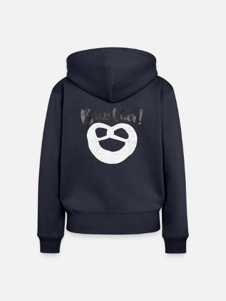 Brezel Her! Dotties - Frauen Premium Bio Zip Hoodie - Navy