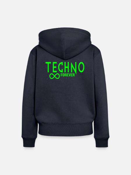 Techno für immer unendlich - Frauen Premium Bio Zip Hoodie - Navy