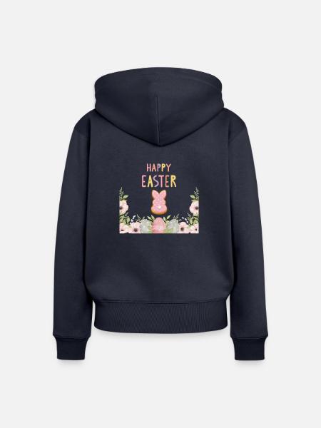 Ostern - Happy Easter Bunny - Frauen Premium Bio Zip Hoodie - Navy