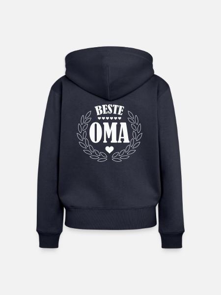 beste oma - Frauen Premium Bio Zip Hoodie - Navy
