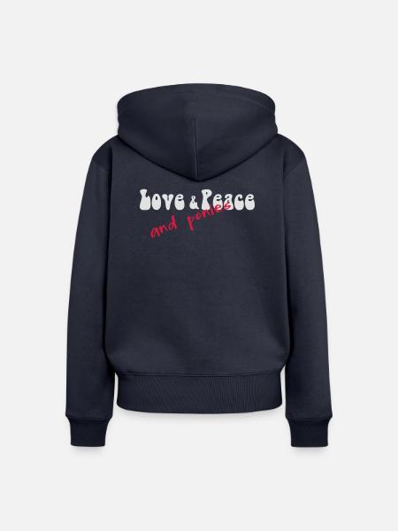 Pony - Frauen Premium Bio Zip Hoodie - Navy