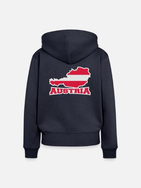 Austria Logo - Frauen Premium Bio Zip Hoodie - Navy