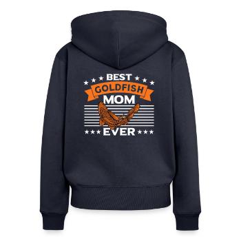 Goldfisch Liebhaber Aquarium Goldfisch Geschenk - Frauen Premium Bio Zip Hoodie - Navy - Hinten