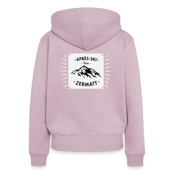 Après-Ski Zermatt - Women's Premium Organic Zip Hoodie - dusky pink - Back - Julia (174cm)