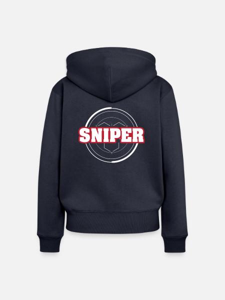 Gamer Sniper - Frauen Premium Bio Zip Hoodie - Navy