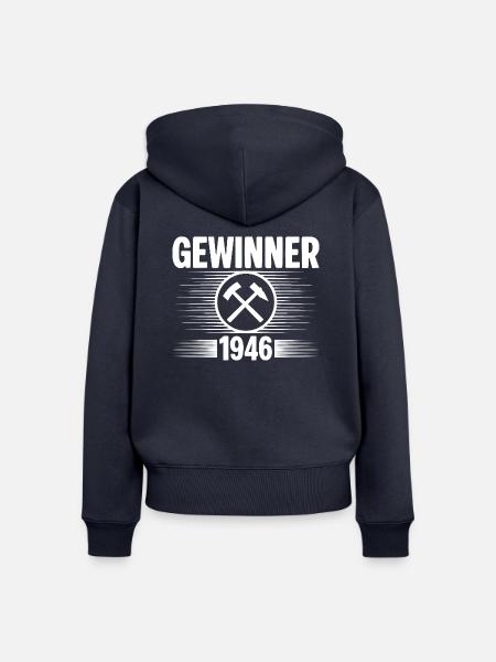 Erzgebirge Gewinner - Frauen Premium Bio Zip Hoodie - Navy