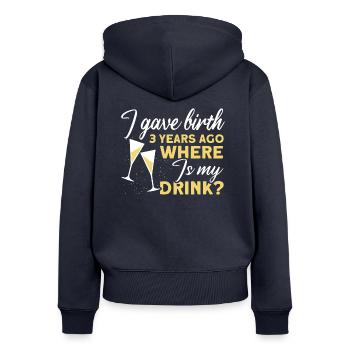 3. Geburtstag Bier Trinken Mutter Mama - Frauen Premium Bio Zip Hoodie - Navy - Hinten