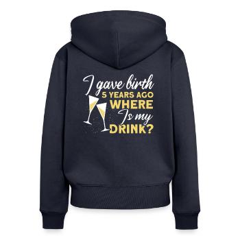 5. Geburtstag Bier Trinken Mutter Mama - Frauen Premium Bio Zip Hoodie - Navy - Hinten