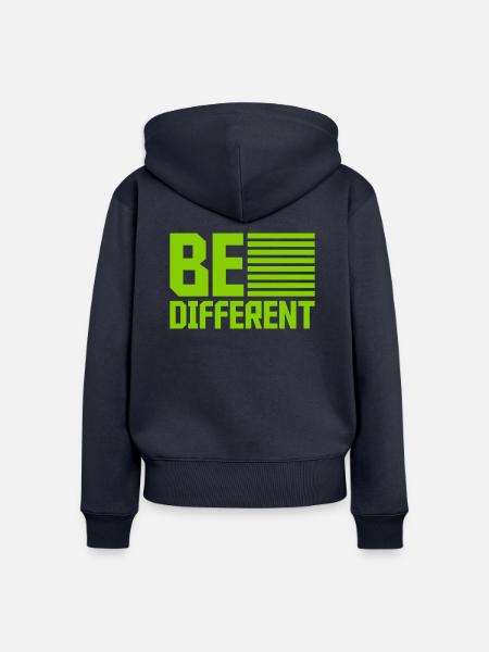 Be different Logo Design - Frauen Premium Bio Zip Hoodie - Navy