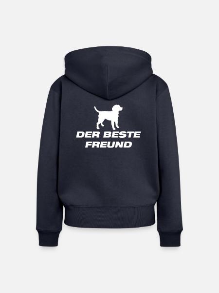 Dog Hund - Frauen Premium Bio Zip Hoodie - Navy